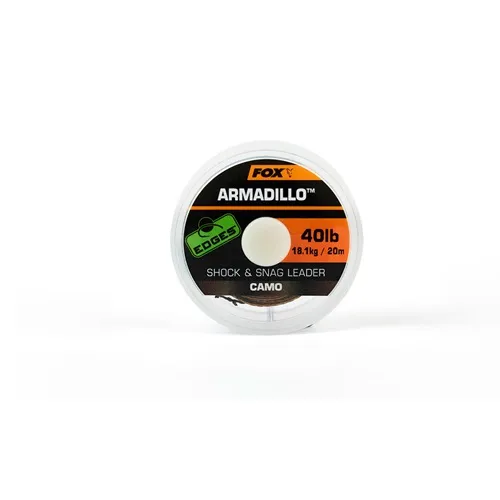 Fox Armadillo Shock & Snag Leader Camo 40Lb 18.1kg 20M.webp