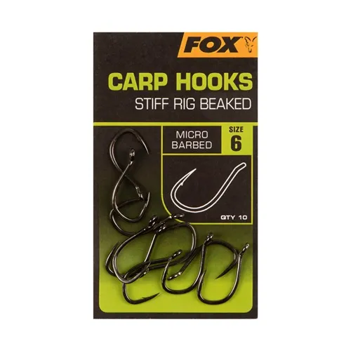Fox Anzuelos Carp Hooks Stiff Rig Beaked Micro Barbed Size 6.webp