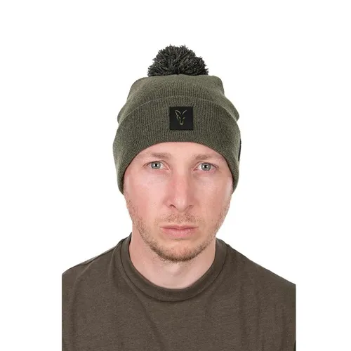 Fox Collection Bobble Hat Green & Black.webp