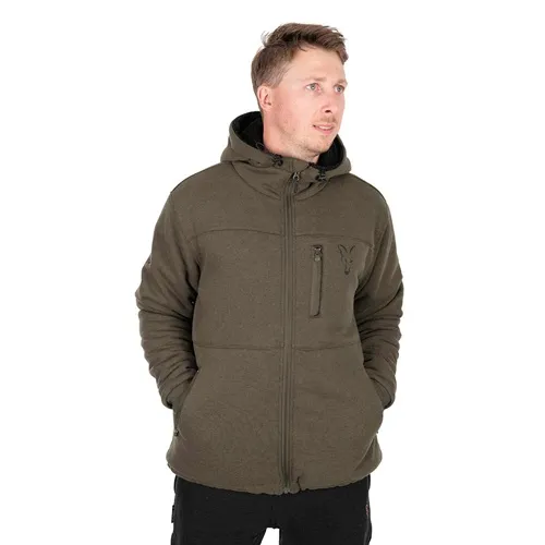 Fox Collection Sherpa Jacket Green & Black Size S.webp