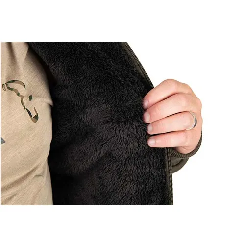 Fox Collection Sherpa Jacket Green & Black Size M.webp