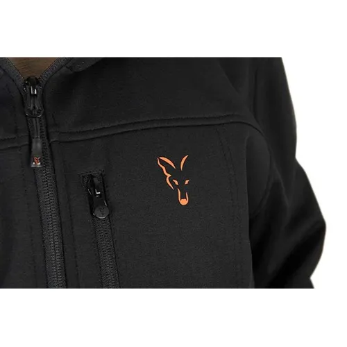 Fox Collection Soft Shell Jacket Blakc & Orange Size XL.webp