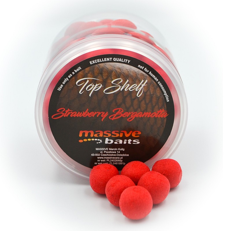 [PU001] MASSIVE BAITS POP UPS STRAWBERRY BERGAMOTTA 14 MM PU001