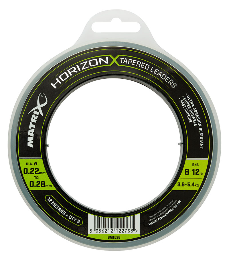 MATRIX HORIZON® X TAPERED LEADERS 8lb/12lb 12m GML026 GML026