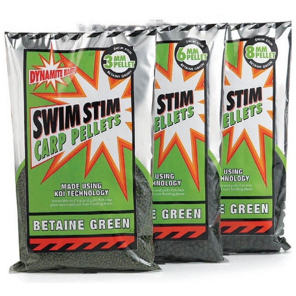DYNAMITE BAITS PELLETS SWIM STIM CARP BETAINE GREEN 8MM ADY040102