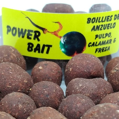POWER BAITS BOILIES DE ANZUELO   PULPO  CALAMAR Y FRESA