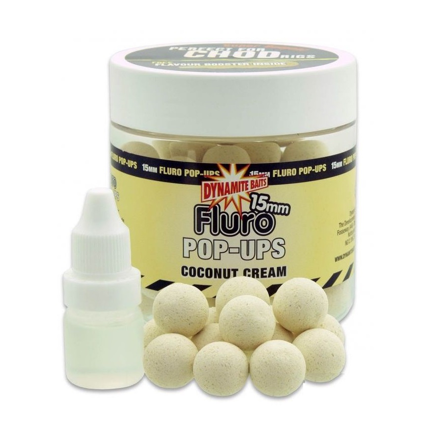 DYNAMITE BAITS COCONUT CREAM FLURO POP UPS 15MM DY576