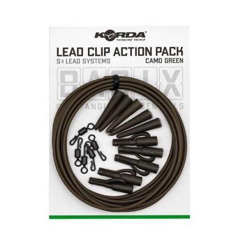 [KBX021] Korda Basix Kit Montaje Lead Clip Action Pack Camo Green