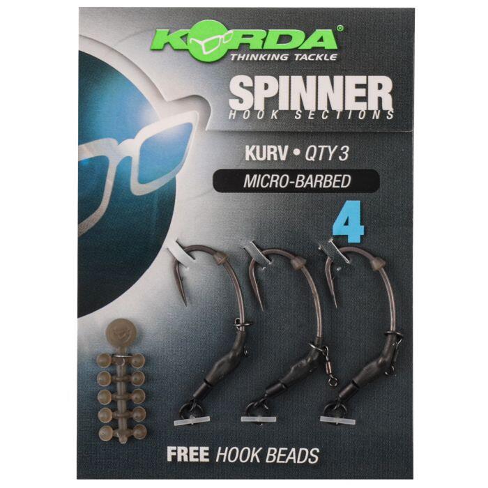 [KCR130] KORDA SPINNER HOOK SECTIONS KURV MICRO BARBED   SIZE 4