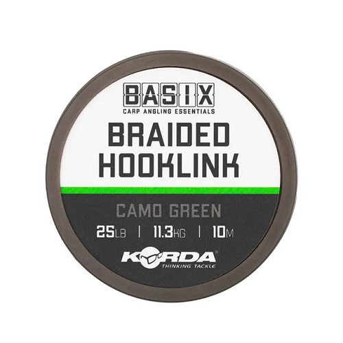 [KBX013] KORDA BASIX BRAIDED HOOKLINK CAMO GREEN 25LB 11.3HG 10M KBX013
