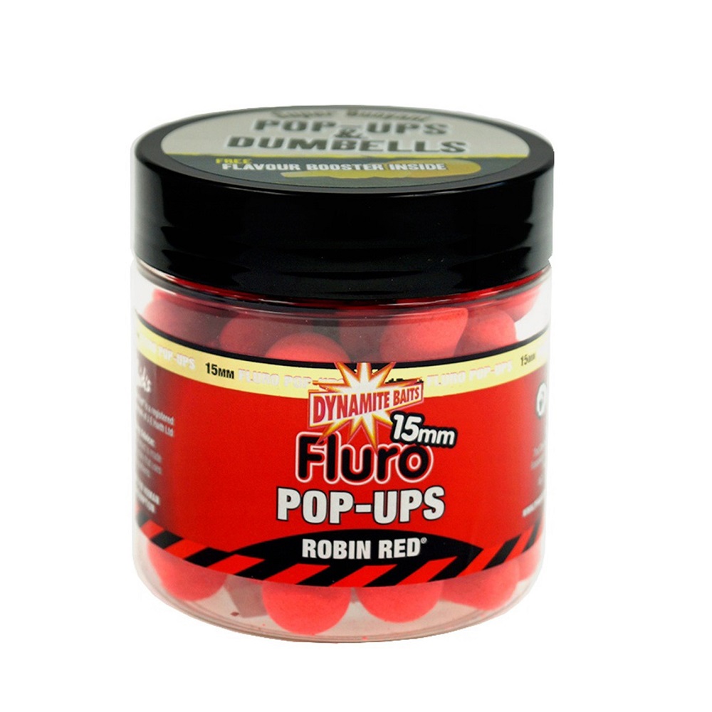 DYNAMITE BAITS POP UPS FLURO ROBIN RED 15 mm