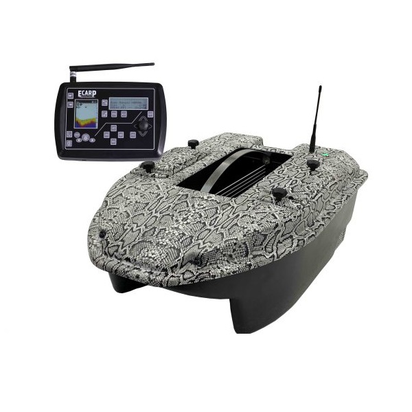[C3 HSB] ELECTROCARP BARCO CEBADOR C3 CAMO SERPIENTE BLANCO SONDA + GPS
