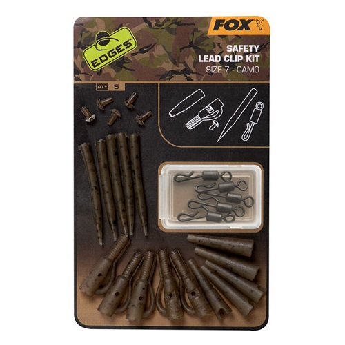 Fox Edges Camo Safety Lead Clip Kit Size 7