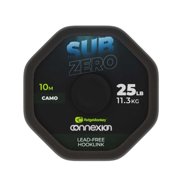 RIDGEMONKEY CONNEXION SUBZERO LEAD FREE HOOKLINK CAMO 10M 25LB RMT322