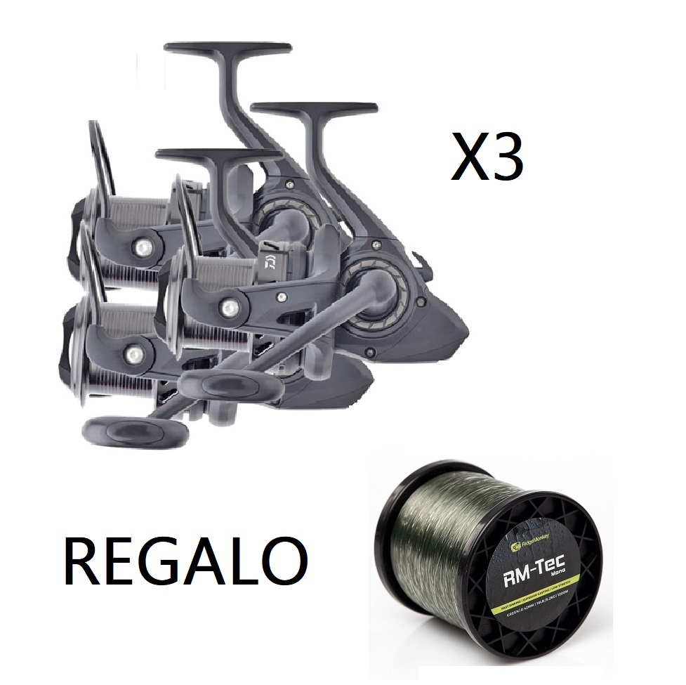 Daiwa 3 Carretes Black Widow 5000LDA + Bobina Hilo