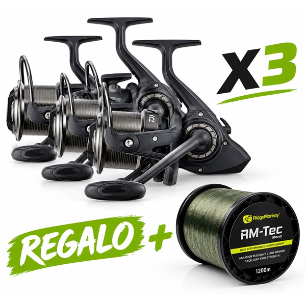 [PROV1556] Daiwa 3 Carretes Black Widow 5000LDA + Bobina Hilo