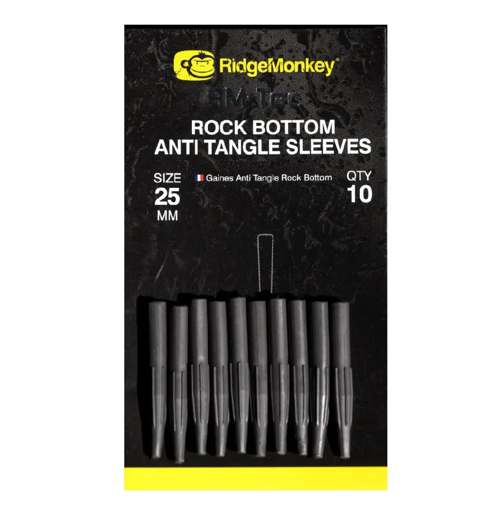 Ridgemonkey Connexion Rock Bottom Anti Tangle Sleeves Silt Black Small 25mm