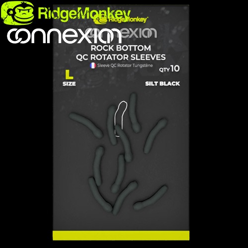 RIDGEMONKEY CONNEXION ROCK BOTTOM QC ROTATOR SLEEVES SIZE L SILT BLACK RMT275