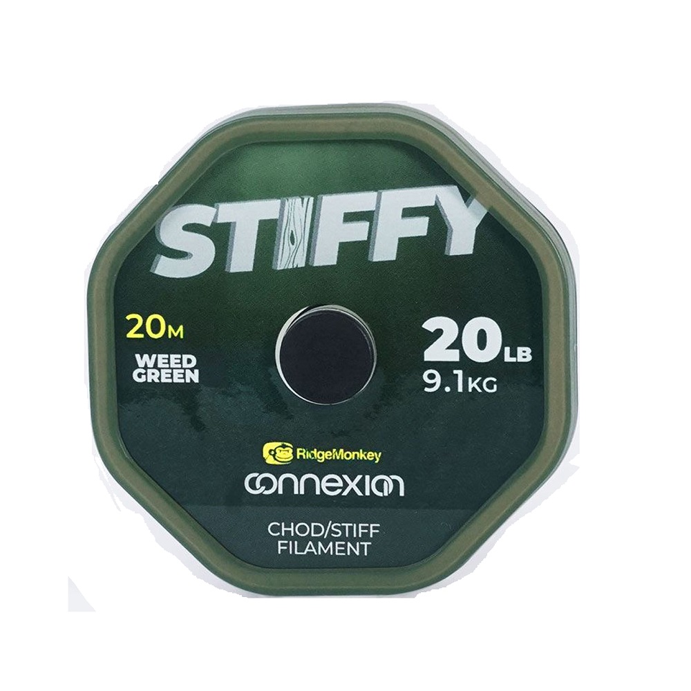 RIDGEMONKEY STIFFY CHOD STIFF FILAMENT WEED GREEN 20LB 9.1KG RMT324