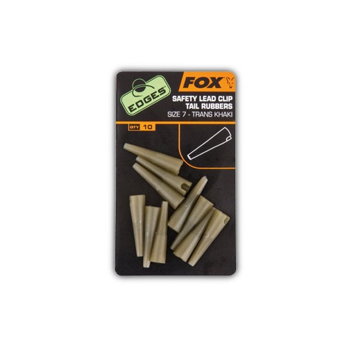 FOX EDGES SAFETY LEAD CLIP TAIL RUBBERS TRHANS KHAKI Size 7 CAC478