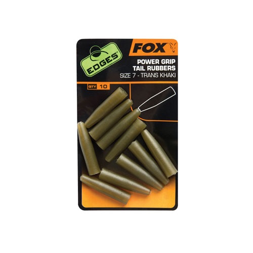 [CAC637] FOX EDGES POWER GRIP TAIL RUBBERS TRANS KHAKI Size 7 CAC637