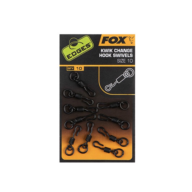 FOX EDGES KWIK CHANGE HOOK SWIVELS Size 10 CAC701