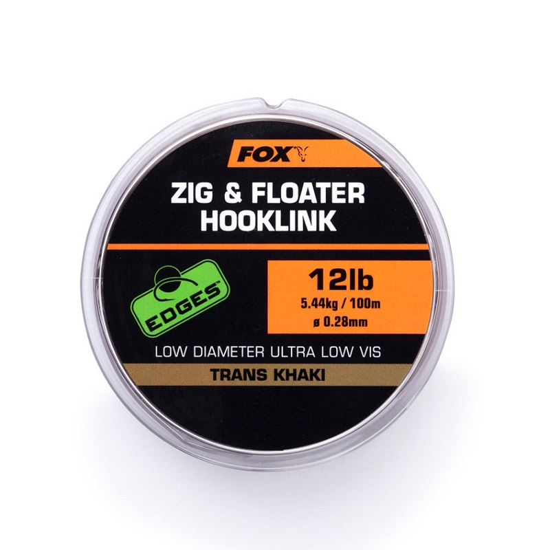 FOX EDGES ZIG & FLOATER HOOKLINK TRANS KHAKI 12Lbr 0.28mm CML169