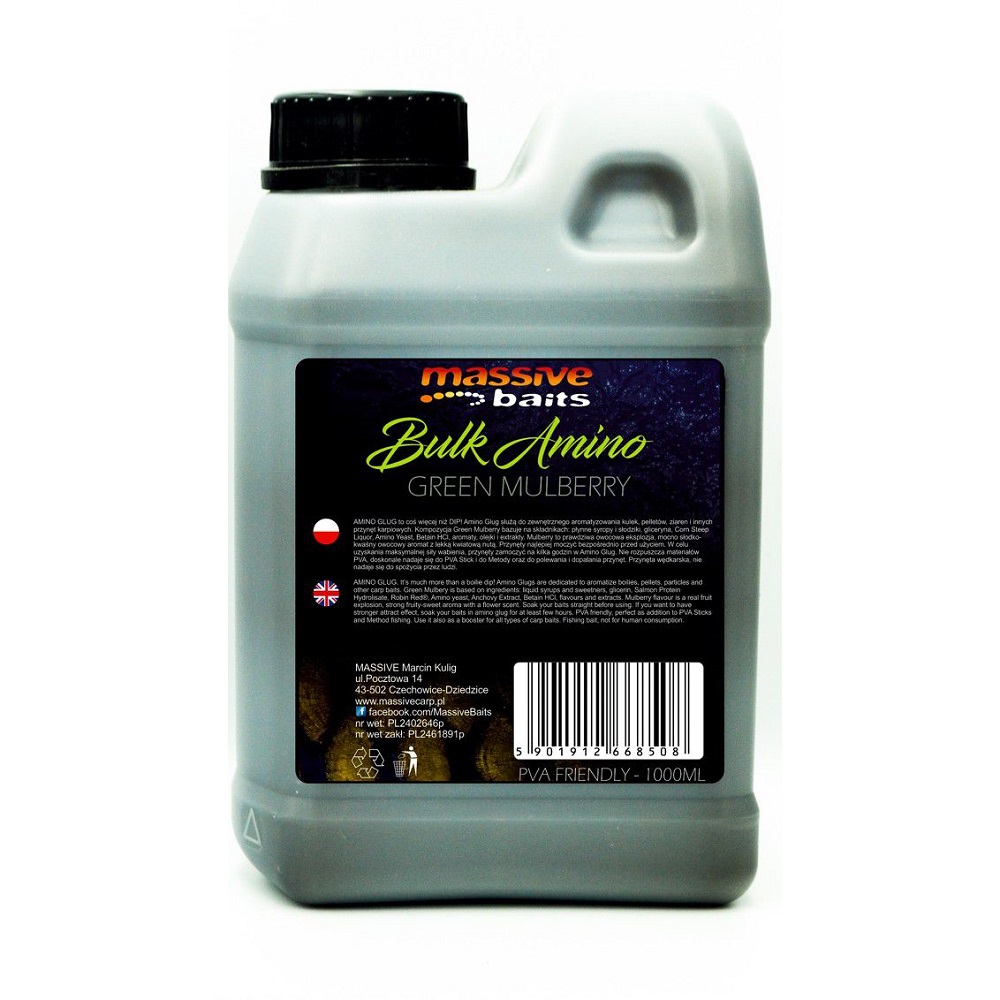 MASSIVE BAITS BULK AMINO GREEN MULBERRY 1Ltr LQ032