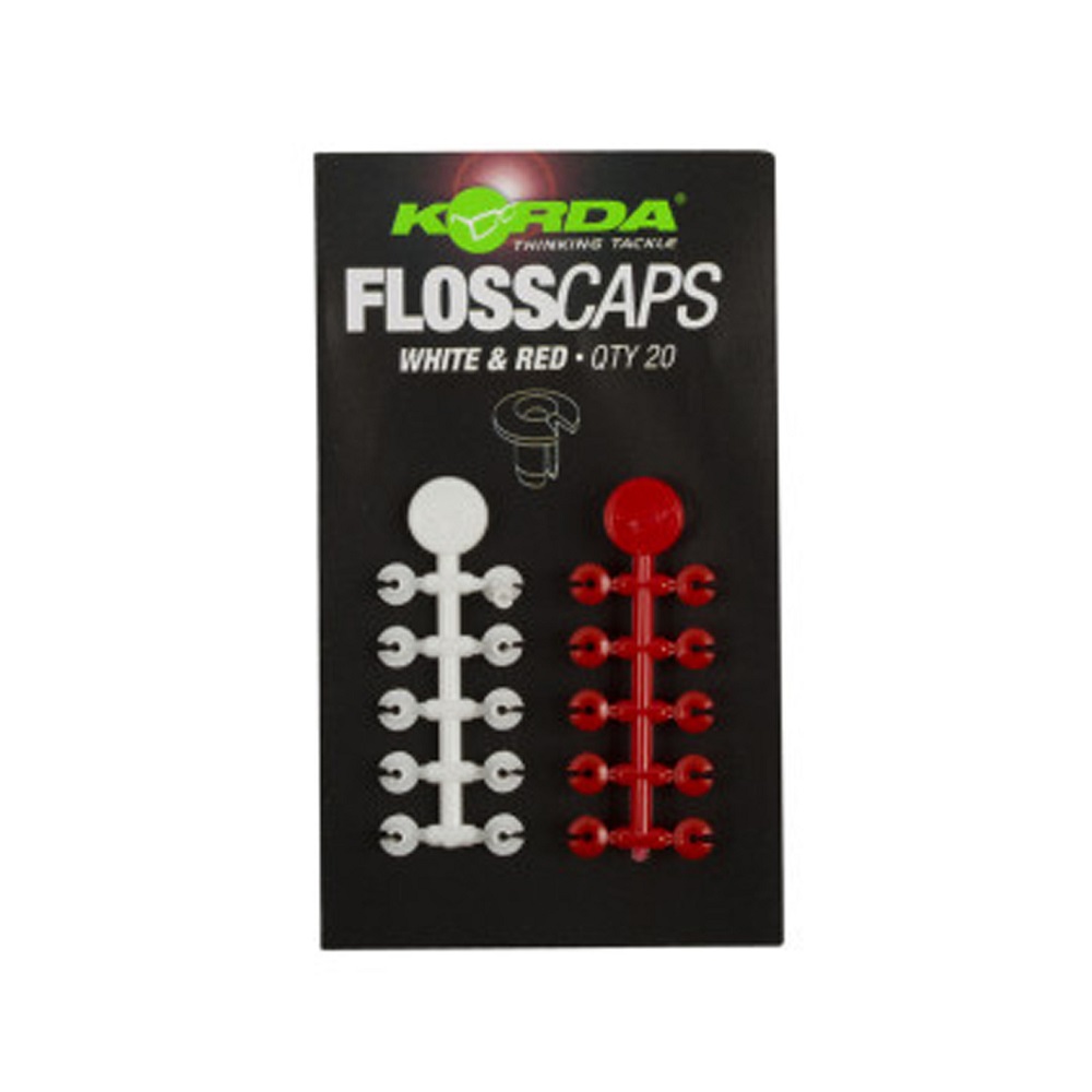 KORDA FLOSS CAPS WHITE & RED KFLC2