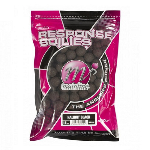 MAINLINE RESPONSE BOILIES HALIBUT BLACK 15MM 450G M01055