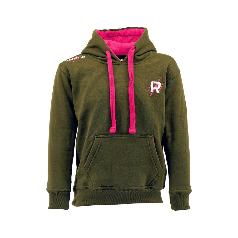 [PROV0274] RAPTOR JUNIOR HOODIE OLIVE/PINK 10 AÑOS