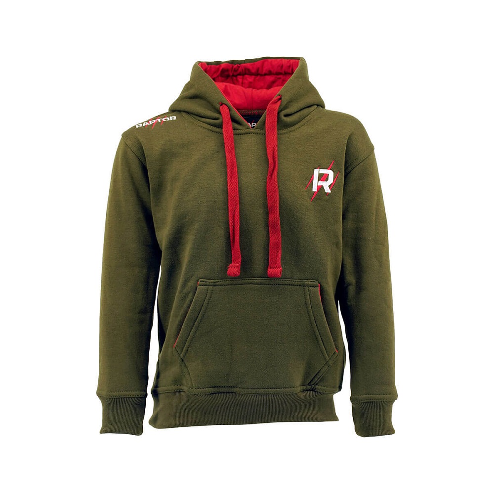 RAPTOR JUNIOR HOODIE OLIVE/RED 12 AÑOS PROV0276