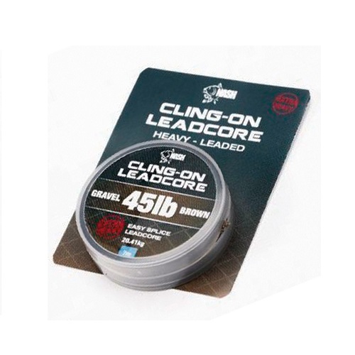 [T8390] Nash Cling On Leadcore Heavy Leaded Gravel Brown 45Lb 7m