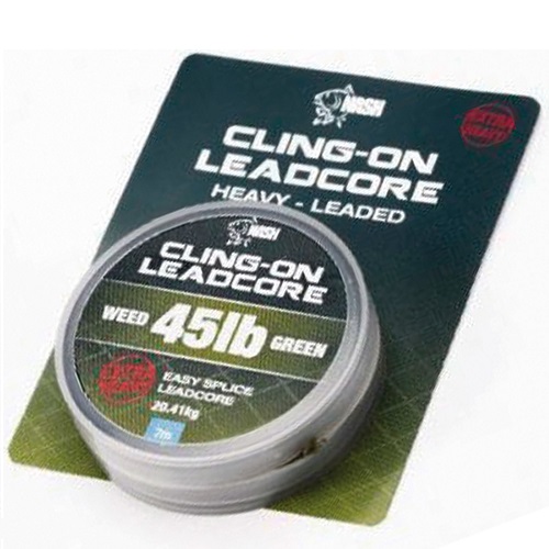 NASH CLING ON LEADCORE 45LB WEED GREEN 20.41KG 7M T8379