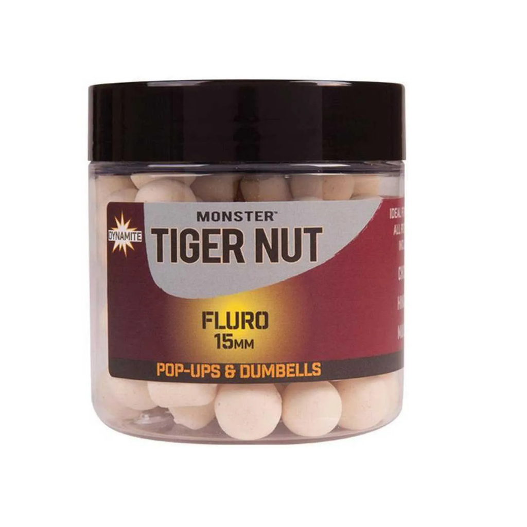 [DY956] DYNAMITE BAITS POP UPS & DUMBELLS MONSTER TIGER NUT FLURO 15MM DY957