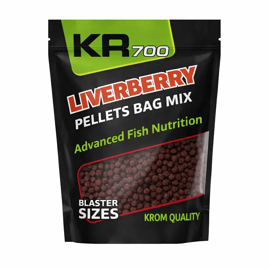[KQPBM0202] Krom Quality KR300 Pellets Bag Mix Liverberry 3/4'5/6mm 800g