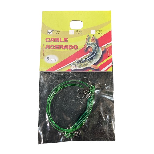 [PROV1440] YOKER BAITS TERMINAL ACERADO 20CM 5KG (5 UNID)