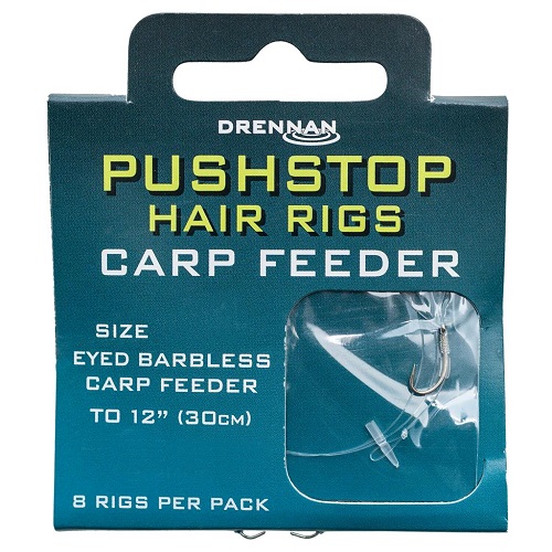 DRENNAN PUSHSTOP HAIR RIGS CARP FEEDER SIZE 14 30CM 6LB 2.75KG 0.20MM (8 UNID)