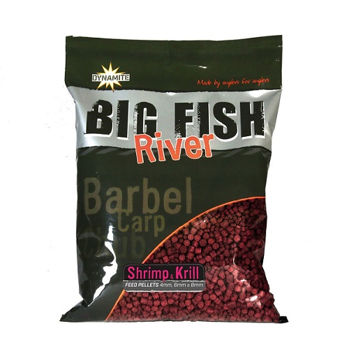 DYNAMITE BAITS BIG FISH RIVER PELLETS SHRIMP & KRILL 4 6 8MM 1.8KG DY1366