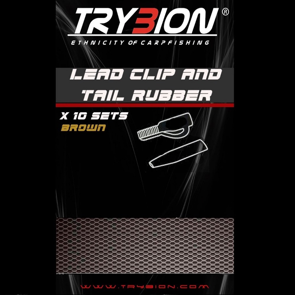TRYBION LEAD CLIP AND TAIL RUBBER BROWN CON PIN 10123