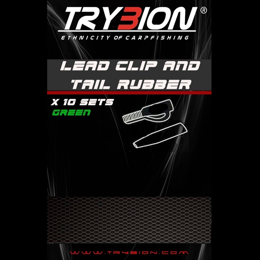 [10114G] TRYBION LEAD CLIP AND TAIL RUBBER GREEN CON PIN 10114G