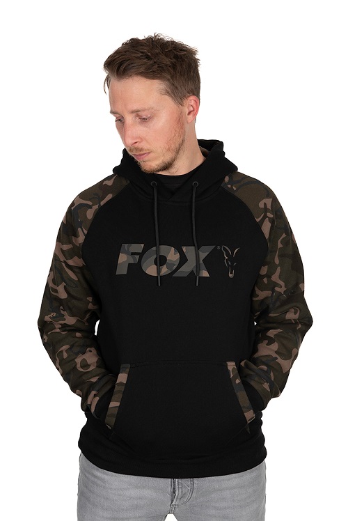 FOX BLACK/CAMO RAGLAN HOODY SIZE S CFX188