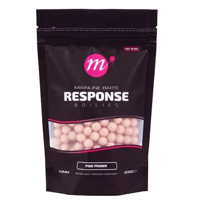 MAINLINE RESPONSE BOILIES PINK PRAWN 10MM 200G M01049