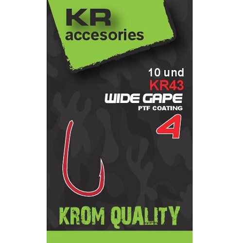 [KQAWG1304] Krom Quality Anzuelos KR43 Hooks Wide Gape Size 4 10 Unid