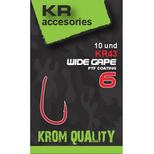 [KQAWG1306] Krom Quality Anzuelos KR43 Hooks Wide Gape Size 6 10 Unid