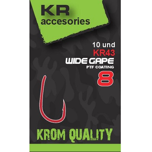 KROM QUALITY HOOKS WIDE GAPE SIZE 8 10 UND KQAWG1308