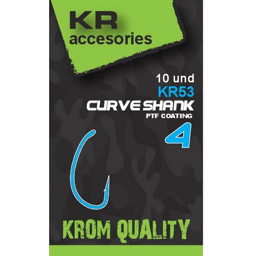 KROM QUALITY HOOKS CURVE SHANK SIZE 4 10 UND KQ ACS1304