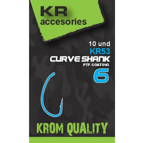 KROM QUALITY HOOKS CURVE SHANK SIZE 6 10 UND KQ ACS1306