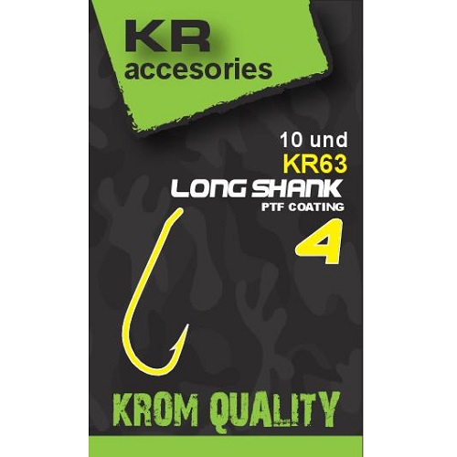 [KQALS1304] Krom Quality Anzuelos KR63 Hooks Long Shank Size 4 10 Und