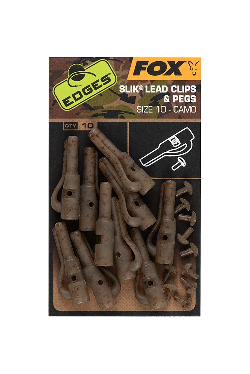 [CAC809] FOX SLIK LEAD CLIPS PEGS SIZE 10 CAMO CAC809